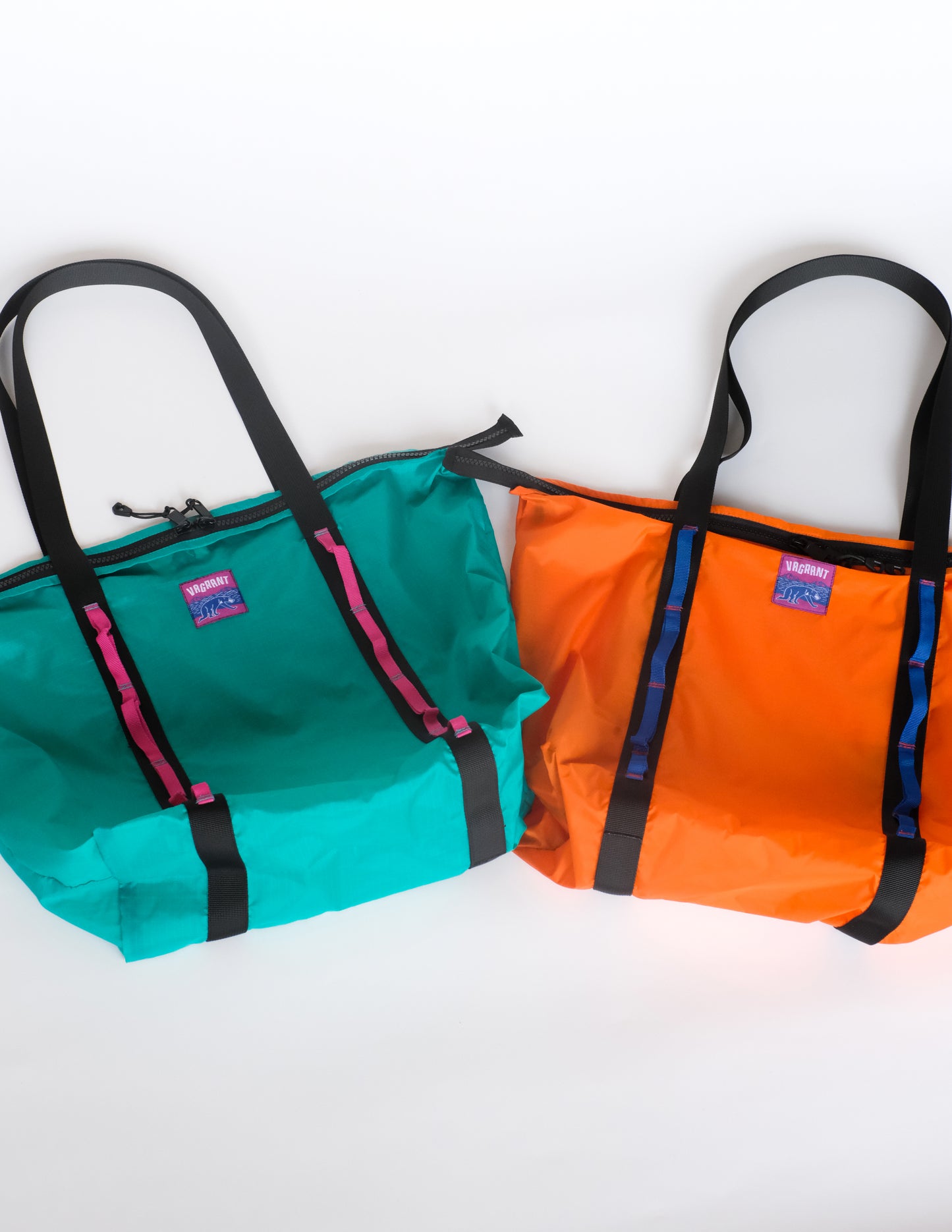 Colorblock Nylon Zipper Tote