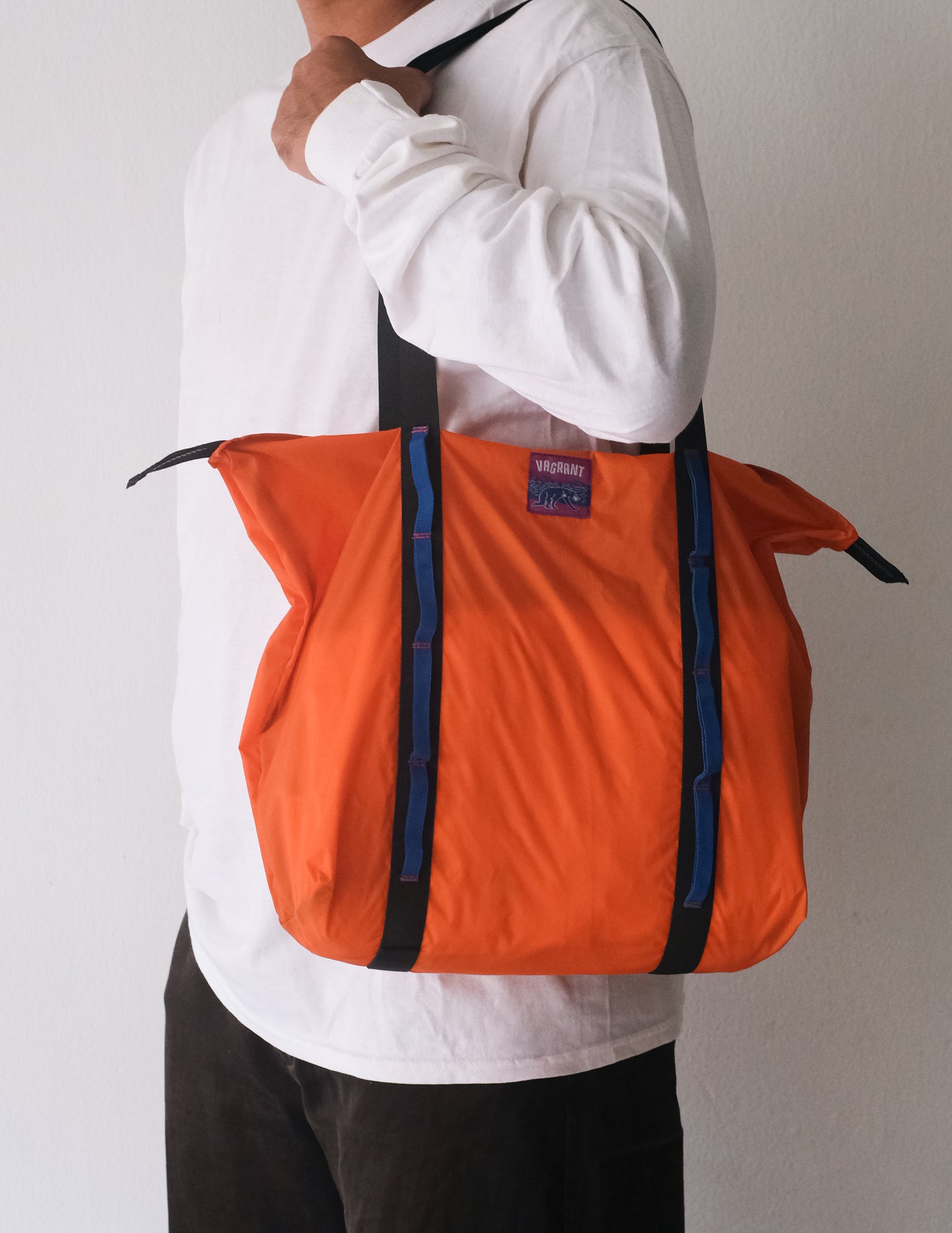 Colorblock Nylon Zipper Tote